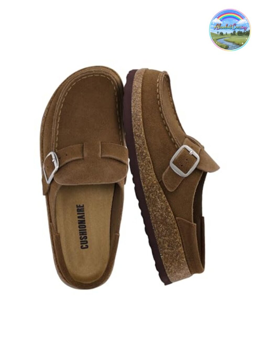 Genuine Leather Mules & Clogs for Women Comfortable Cork Mocc-Ons